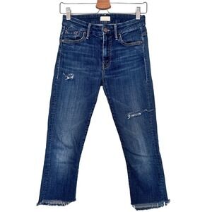 MOTHER jeans high waisted Looker‎ Crop Skinny distressed size 25